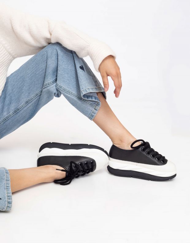 נעלי נשים - 4CCCCEES - סניקרס פלטפורמה MELLOW - שחור