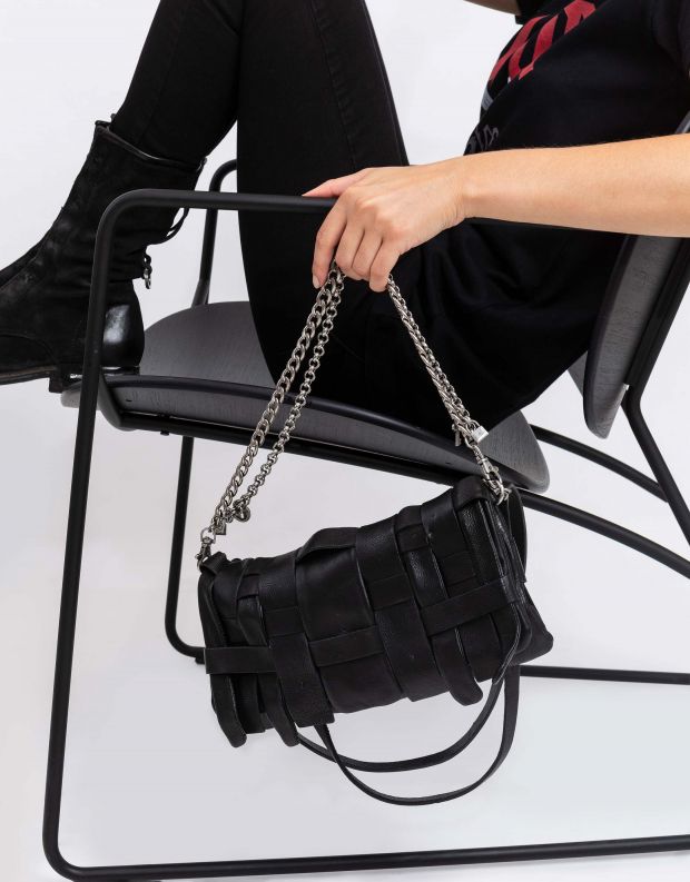 נעלי נשים - A.S. 98 - תיק שתי וערב עם שרשרת - שחור