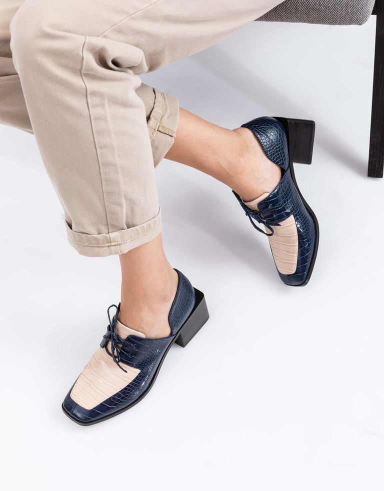 נעלי נשים - Jeffrey Campbell - נעלי שרוכים HOMER - כחול