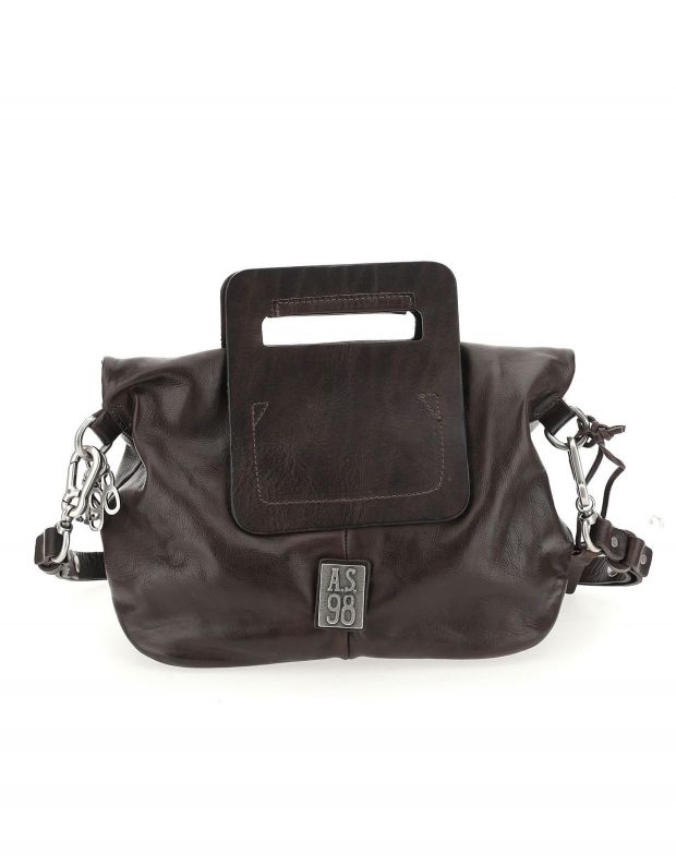 נעלי נשים - A.S. 98 - תיק קטן עם ידית מלבנית - חום כהה