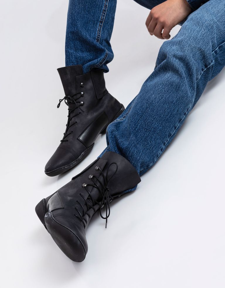 נעלי גברים - Trippen - מגפי עור MIND CUP - שחור