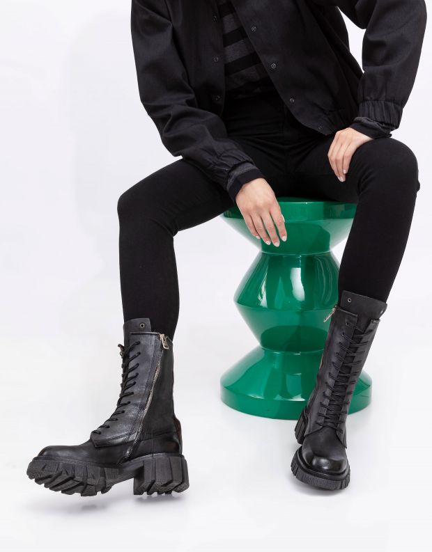 נעלי נשים - A.S. 98 - מגפיים עם שרוכים HELL - שחור