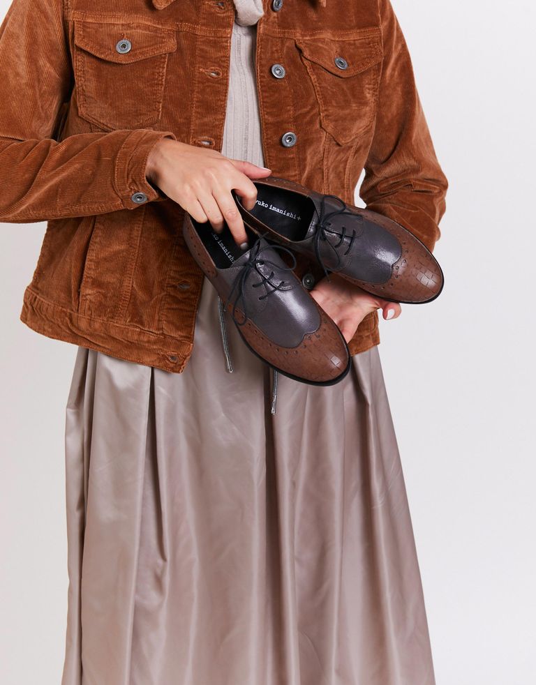 נעלי נשים - Yuko Imanishi - נעלי אוקספורד MARIKA נחש - אפור