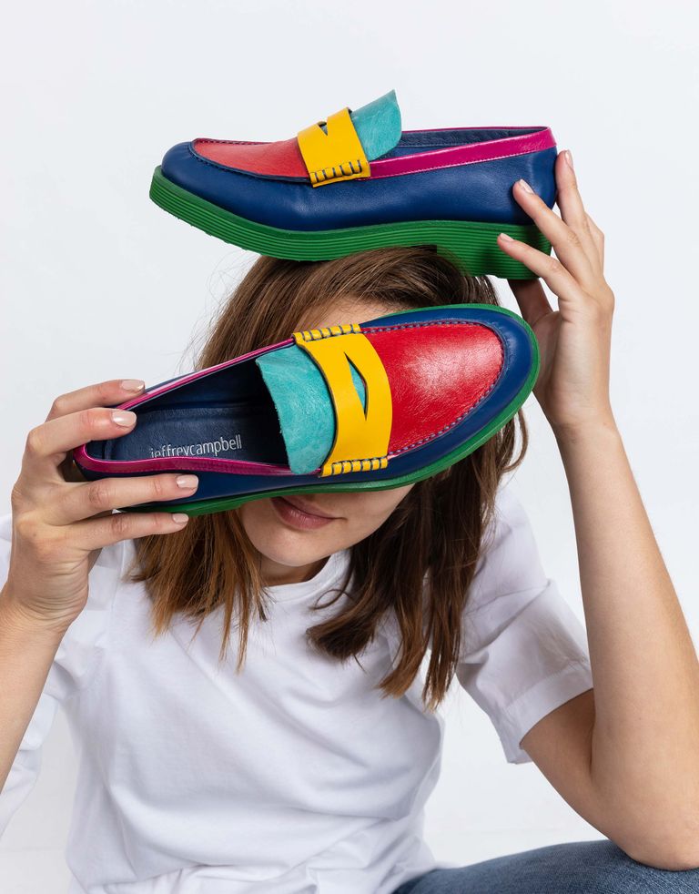נעלי נשים - Jeffrey Campbell - מוקסינים צבעונים LENNA - צבעוני
