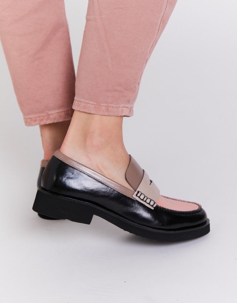 נעלי נשים - Jeffrey Campbell - מוקסינים צבעונים LENNA - שחור אפור3