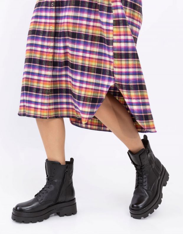 נעלי נשים - Mjus - מגפונים עם שרוכים LATERAL - שחור