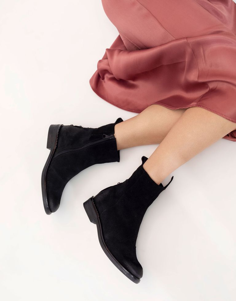 נעלי נשים - Mjus - מגפוני זמש PALLY - שחור