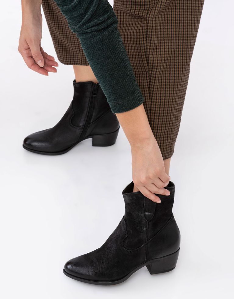 נעלי נשים - Mjus - מגפוני בוקרים מעור DALLAS - שחור