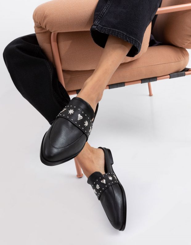 נעלי נשים - SOL SANA - כפכפי מיולז TUESDAY ניטים - שחור