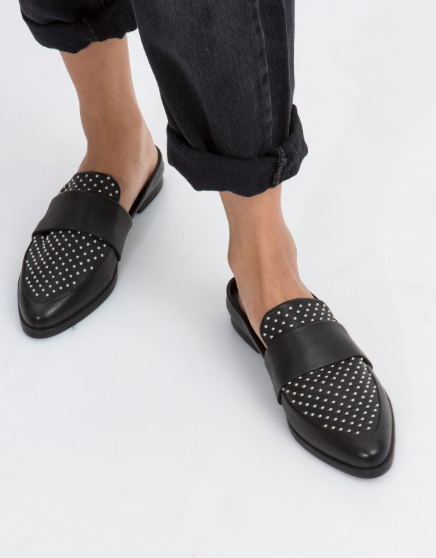 נעלי נשים - SOL SANA - כפכפי מיולז TUESDAY מעור - שחור