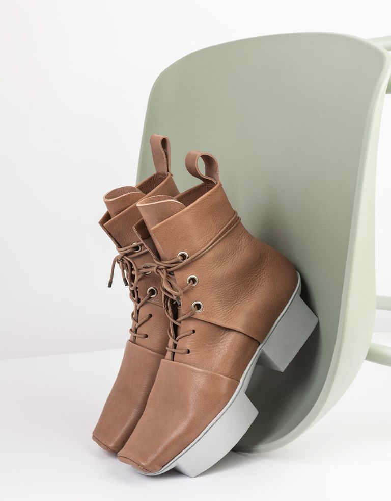 נעלי נשים - Trippen - מגפוני עור OUTCOME BOX - חום