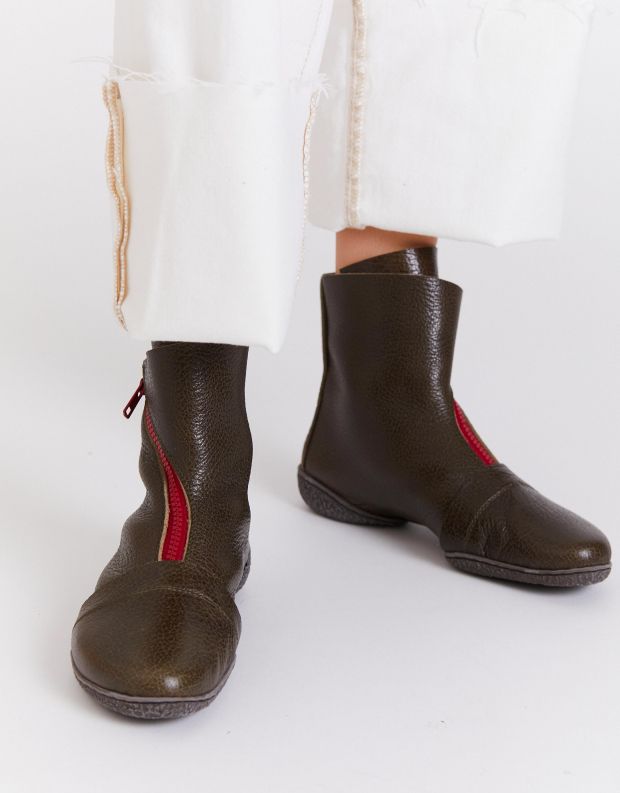 נעלי נשים - Trippen - מגפונים BERLIN CUP צבעוני - חום   אדום