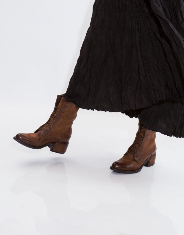 נעלי נשים - A.S. 98 - מגפי עור עם שרוכים OPEA - חום בהיר
