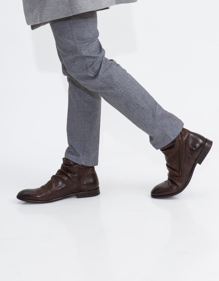 נעלי גברים - Hudson - מגפי עור NOEL - חום