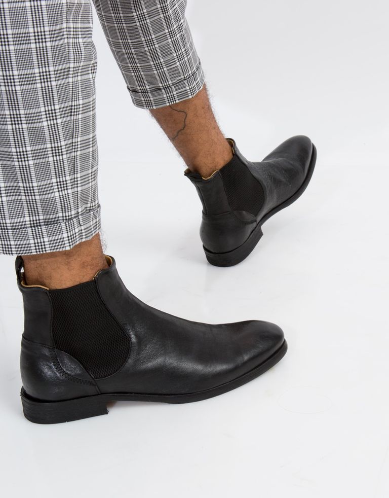 נעלי גברים - Hudson - מגפי עור WATCHLEY - שחור