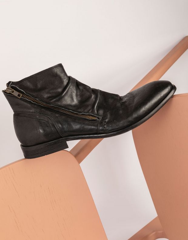 נעלי גברים - Hudson - מגפי עור NOEL - שחור