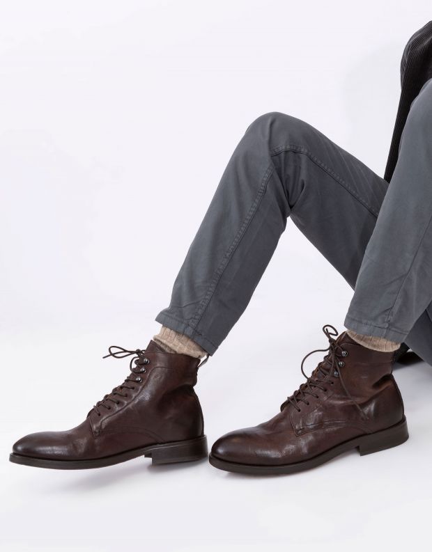 נעלי גברים - Hudson - נעלי עור YEW - חום
