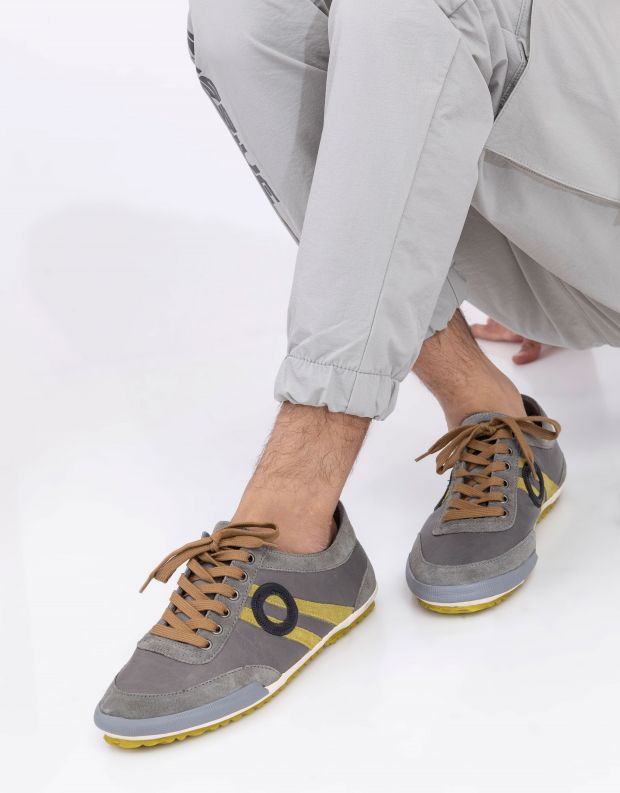 נעלי גברים - Aro - סניקרס IDO - אפור   צהוב
