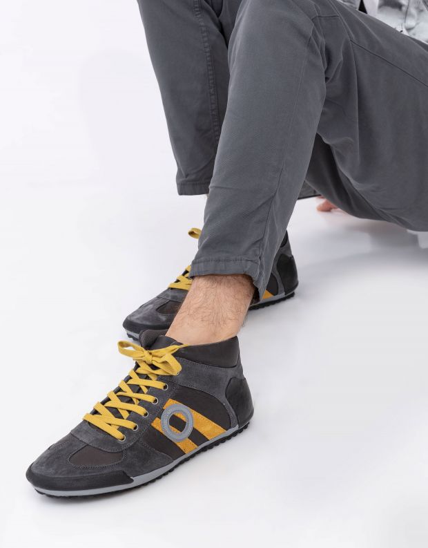 נעלי גברים - Aro - סניקרס גבוהות IDO - אפור   כתום