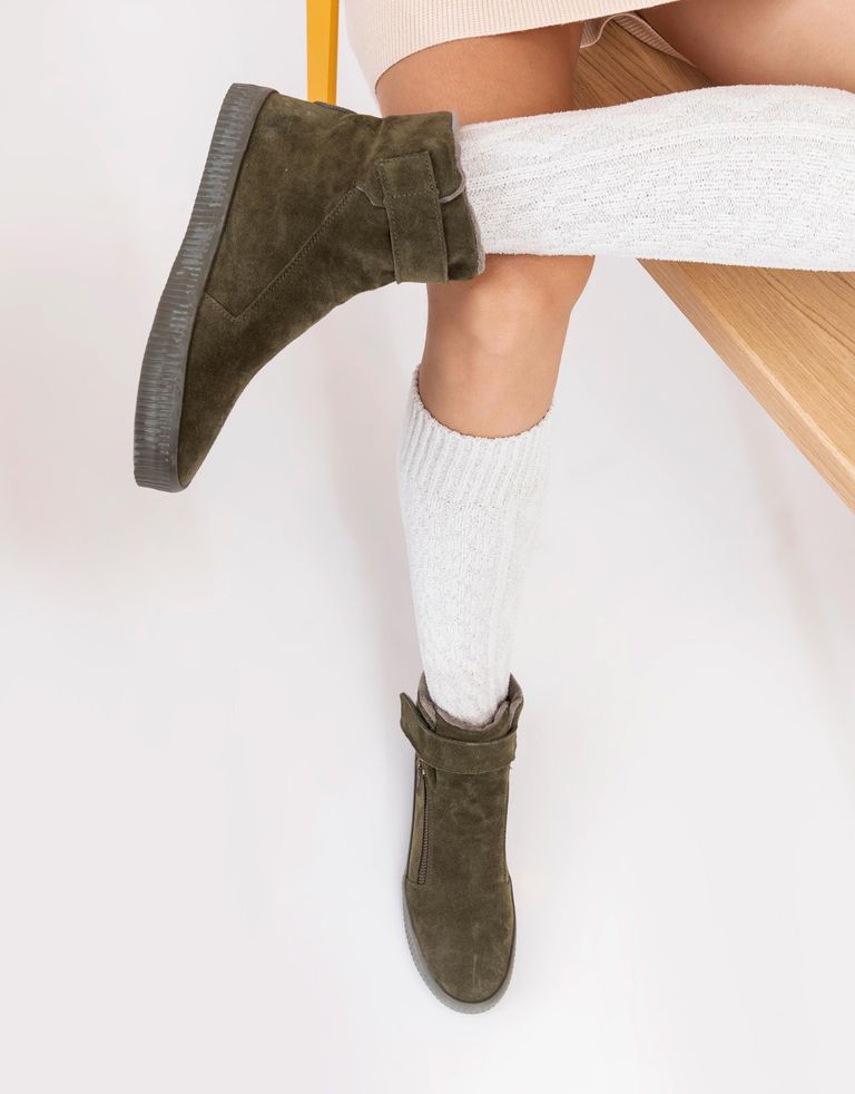 נעלי נשים - Aro - מגפונים עם סקוטש NOELLE - זית3