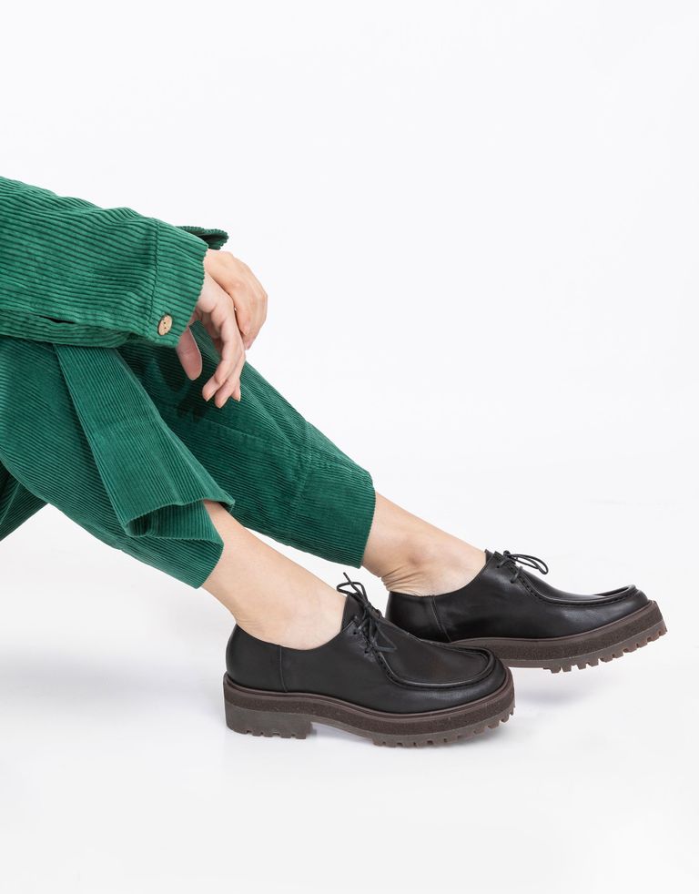 נעלי נשים - Vialis - נעלי אוקספורד מעור MAO - שחור