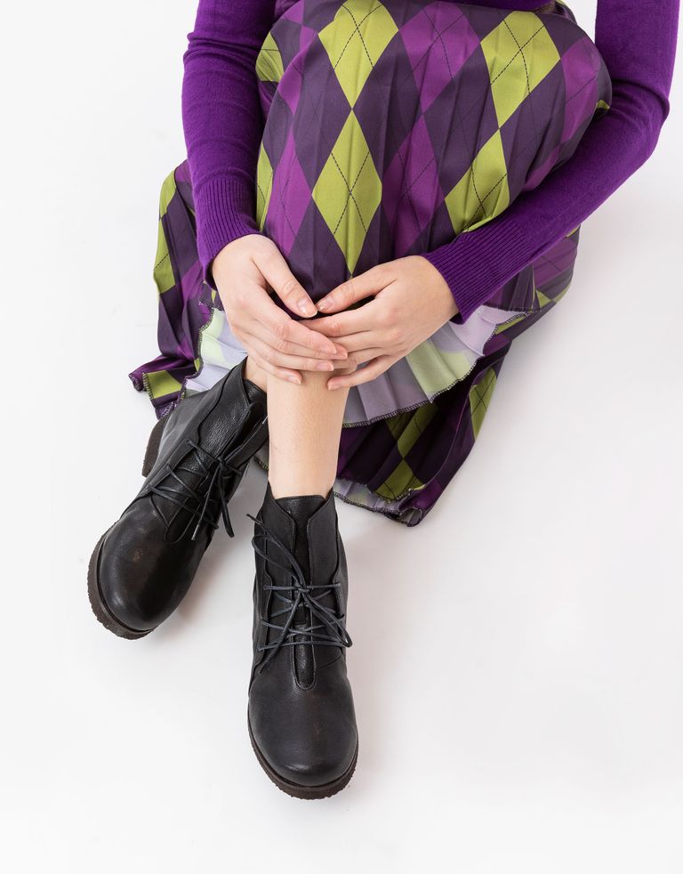 נעלי נשים - Vialis - מגפונים עם שרוכים KIOTO - שחור