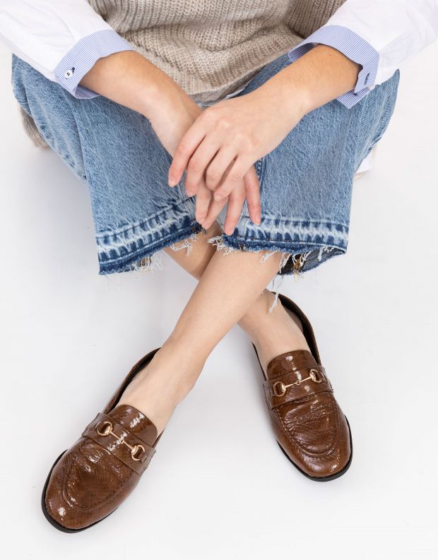נעלי נשים - Yuko Imanishi - נעלי מוקסינים SACHI - חום בהיר