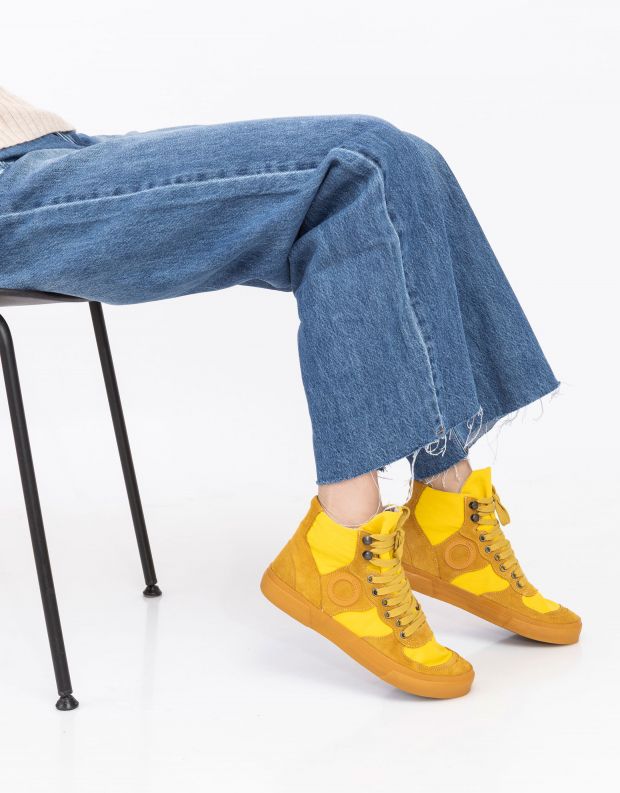 נעלי נשים - Aro - סניקרס גבוהים EMMA - צהוב