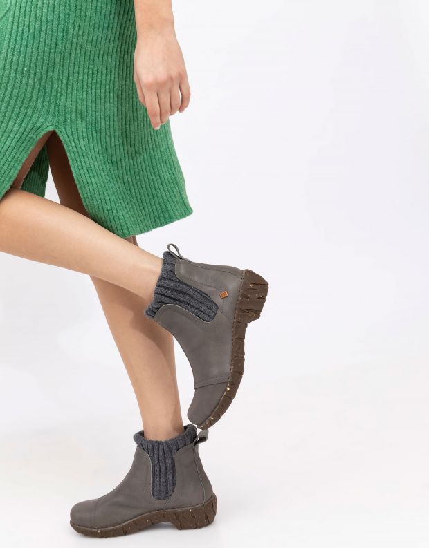נעלי נשים - El Naturalista - מגפונים עם גרב YGGDRASIL - אפור