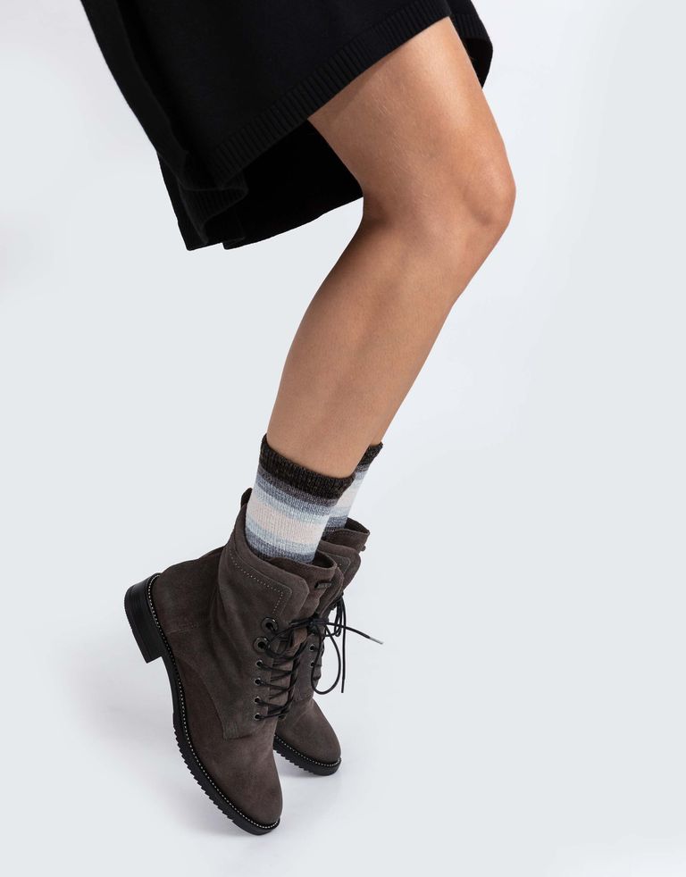 נעלי נשים - Mjus - מגפונים עם שרוכים ZARKO - אפור