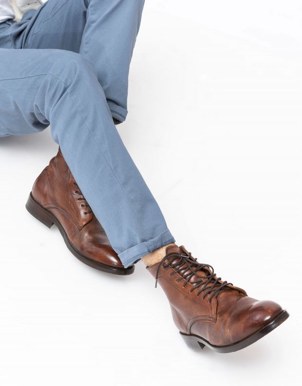 נעלי גברים - Hudson - נעלי עור גבוהות CEDAR - חום בהיר