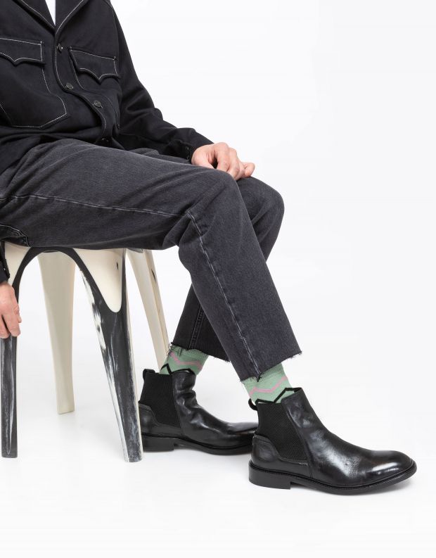 נעלי גברים - Hudson - מגפי עור HOFFMANN - שחור