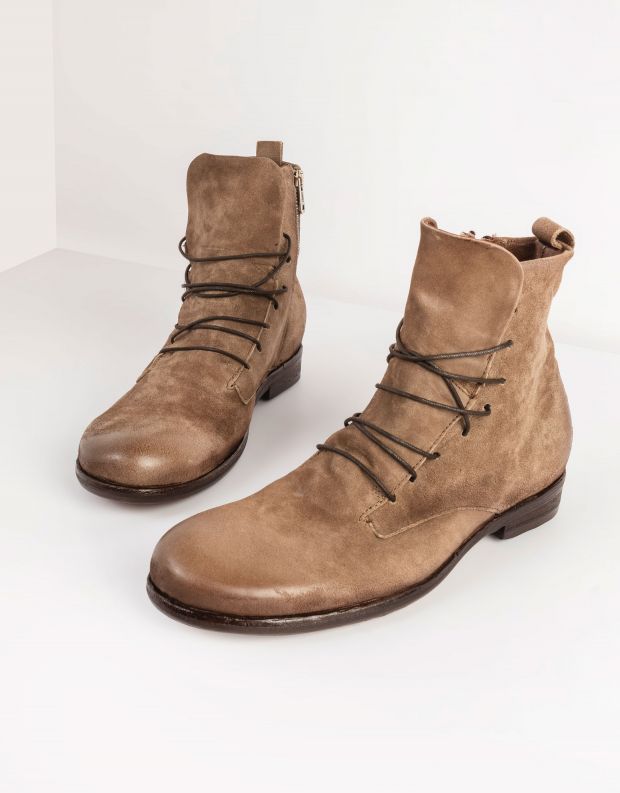 נעלי גברים - A.S. 98 - מגפי זמש עם שרוכים TRY - חום בהיר