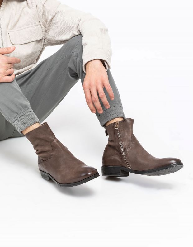 נעלי גברים - A.S. 98 - מגפי MASON עם רוכסן פנימי - חום כהה