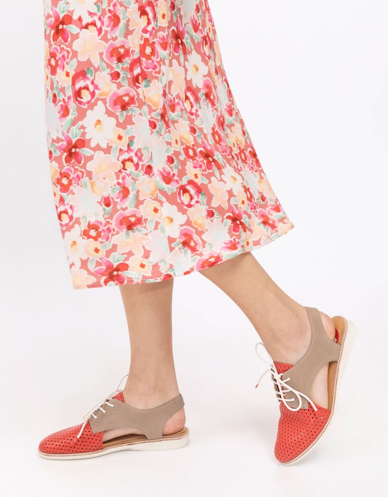נעלי נשים - Rollie - סנדלי עור SLINGBACK PUNCH - אדום