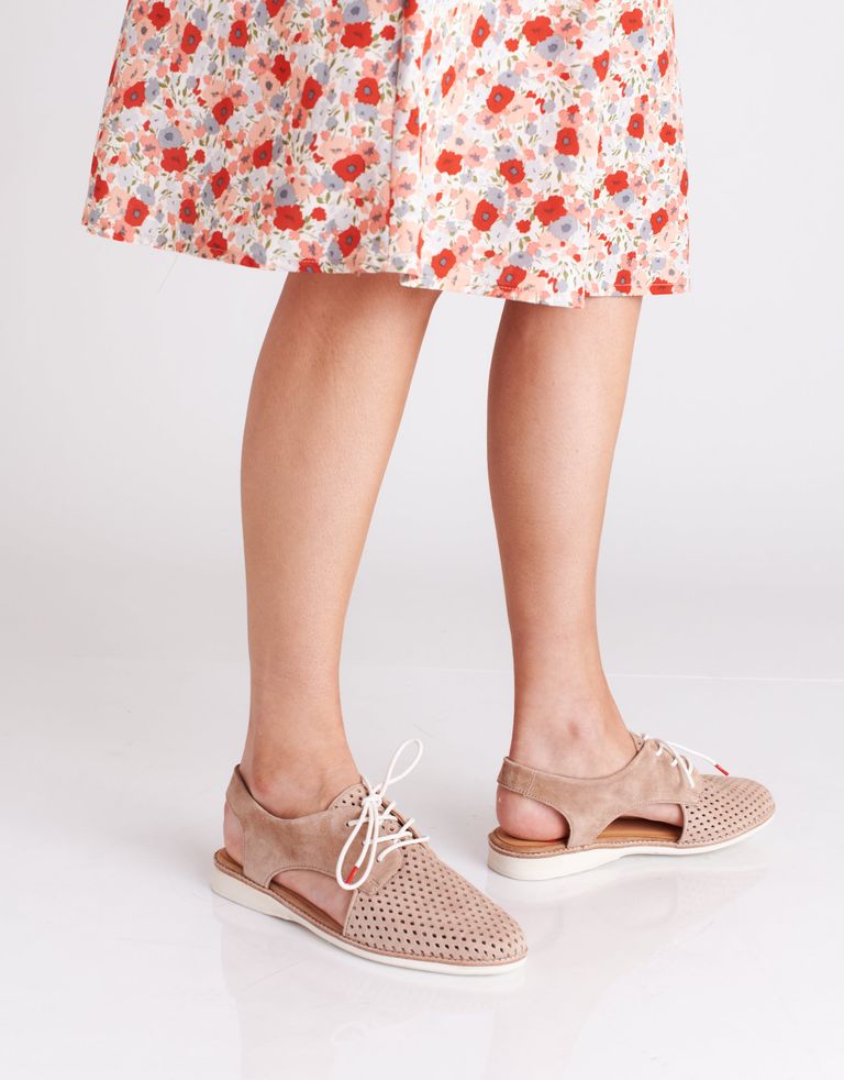 נעלי נשים - Rollie - סנדלי זמש SLINGBACK  PUNC - חום3