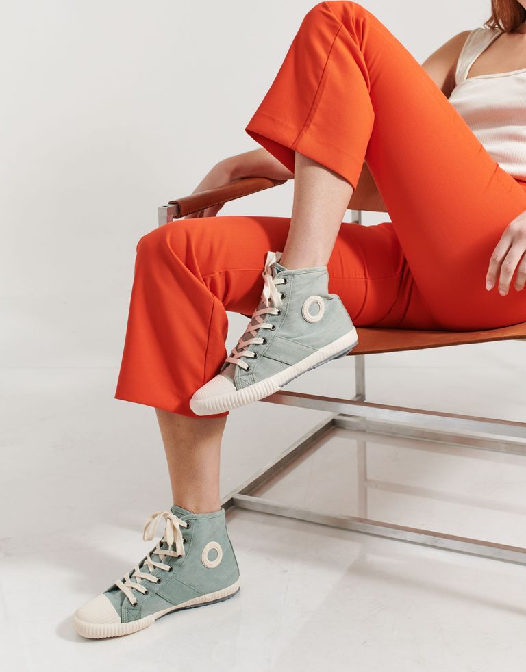 נעלי נשים - Aro - סניקרס בד גבוהות CHARLIE - ירוק