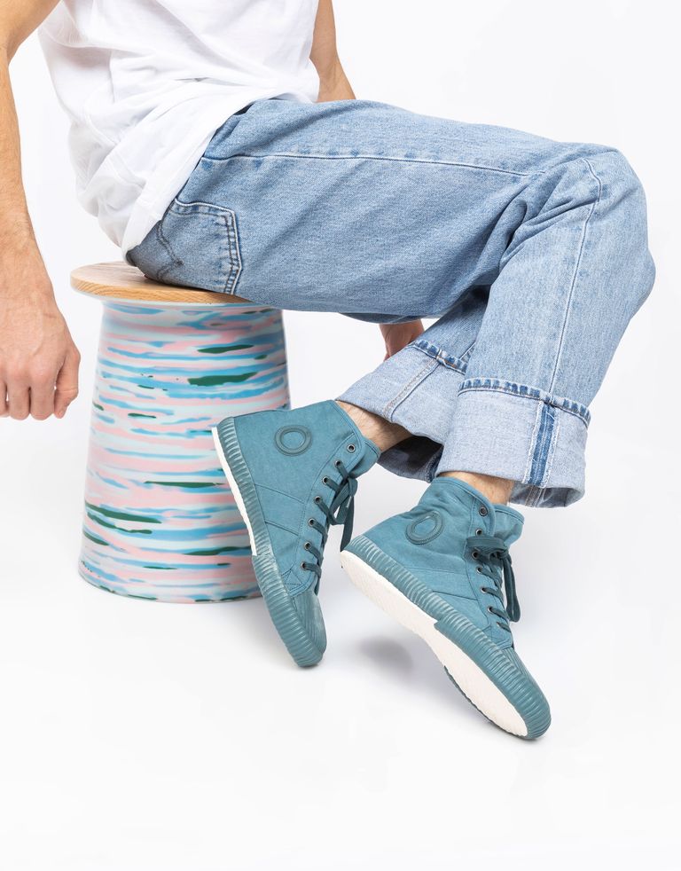 נעלי גברים - Aro - סניקרס בד גבוהות CHARLIE - כחול