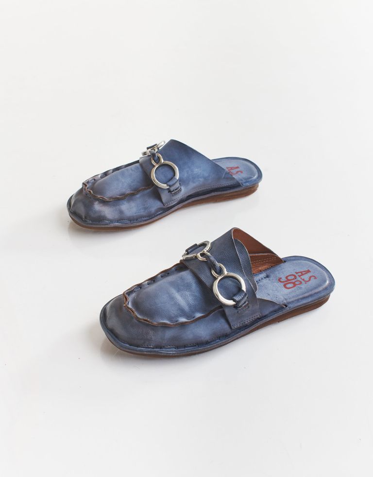 נעלי נשים - A.S. 98 - כפכפים סגורים מעור MITO - כחול