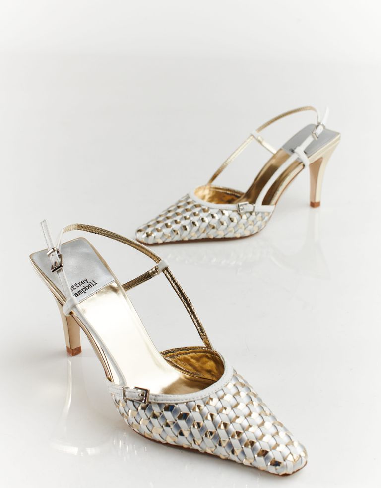 נעלי נשים - Jeffrey Campbell - סנדלי עקב ILLUSIONS - זהב
