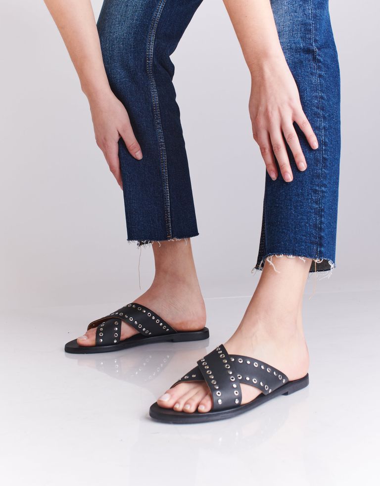 נעלי נשים - SOL SANA - כפכפי איקס שטוחים KIMBER - שחור