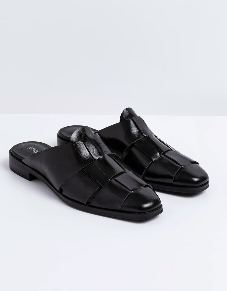 נעלי נשים - Jeffrey Campbell - כפכפי מיולז מעור  EASTIN - שחור4