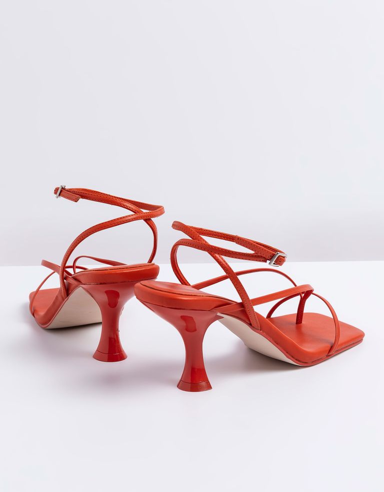 נעלי נשים - Jeffrey Campbell - סנדלי עקב עם רצועות FLUXX - כתום