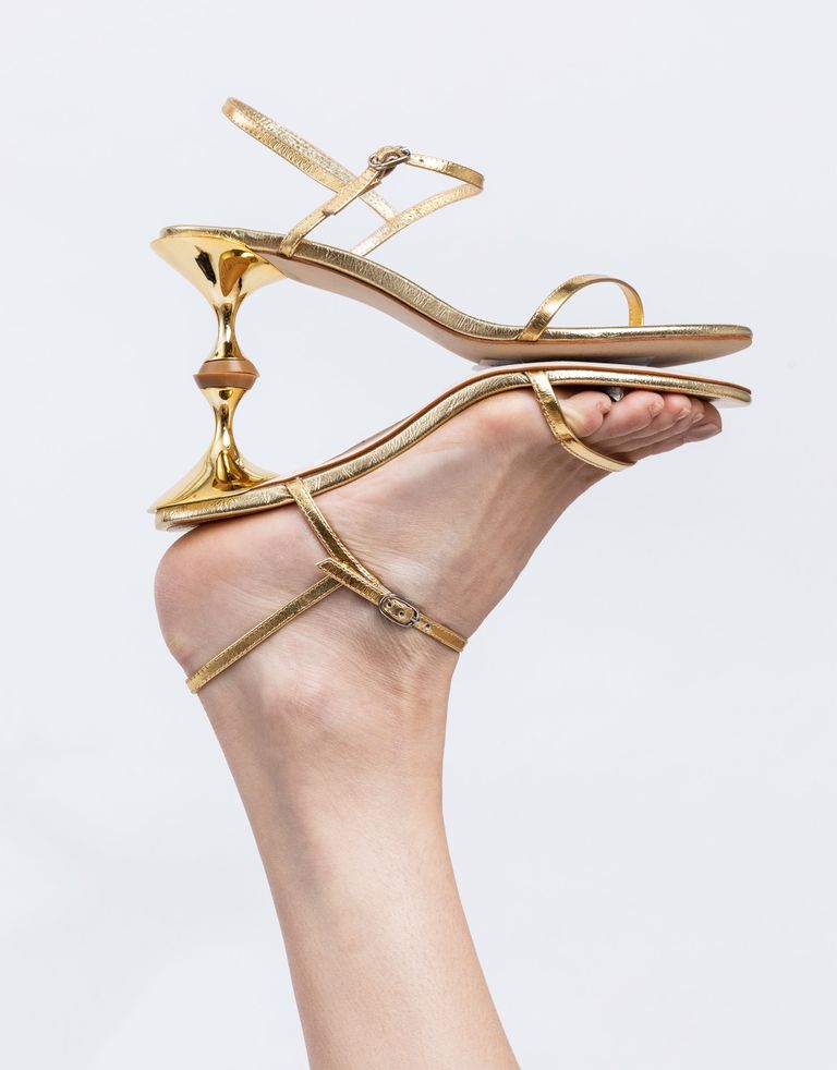 נעלי נשים - Jeffrey Campbell - סנדלי עקב TWILIGHT - זהב