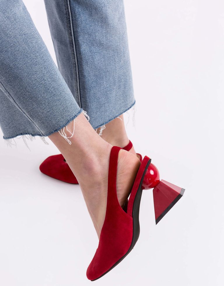 נעלי נשים - Jeffrey Campbell - נעלי סירה עם עקב VITTI - אדום