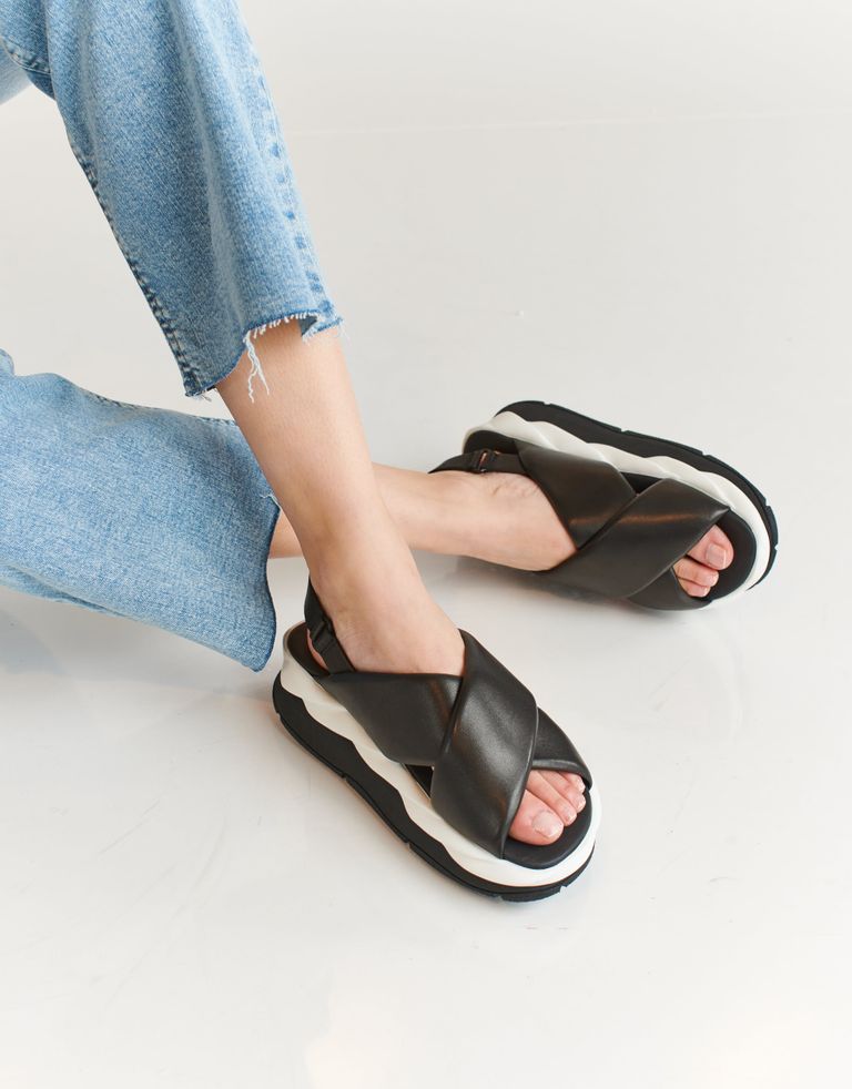 נעלי נשים - 4CCCCEES - סנדלי פלטפורמה MELLOW - שחור