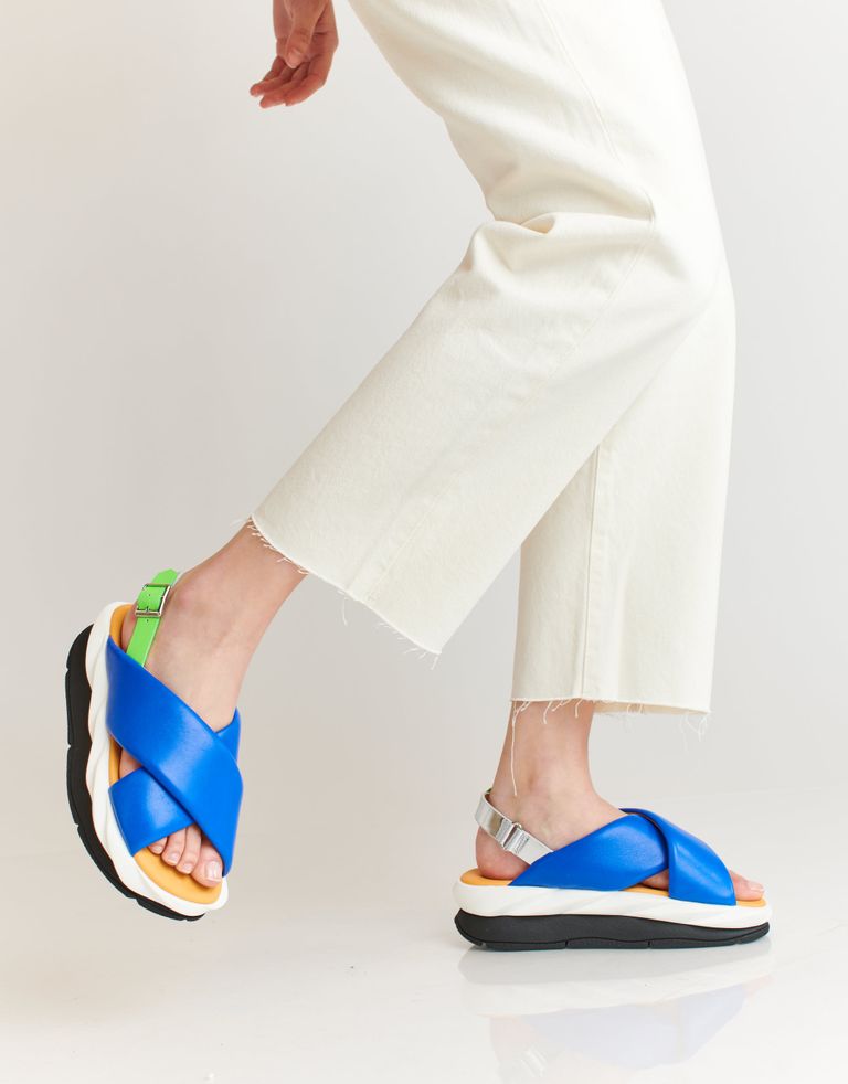 נעלי נשים - 4CCCCEES - סנדלי פלטפורמה MELLOW - כחול