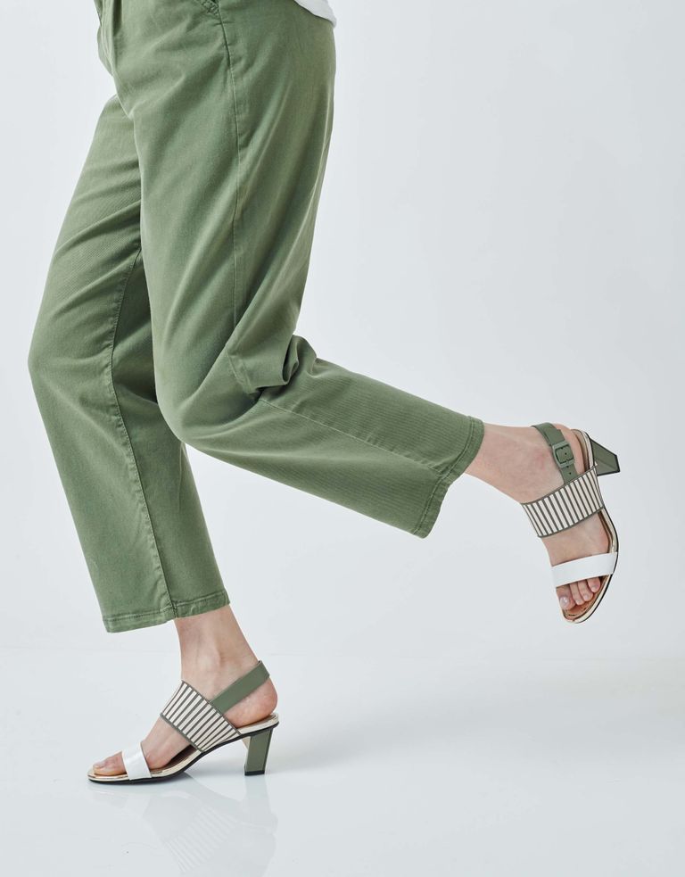 נעלי נשים - United Nude - סנדלי עקב POP MID - לבן   ירוק
