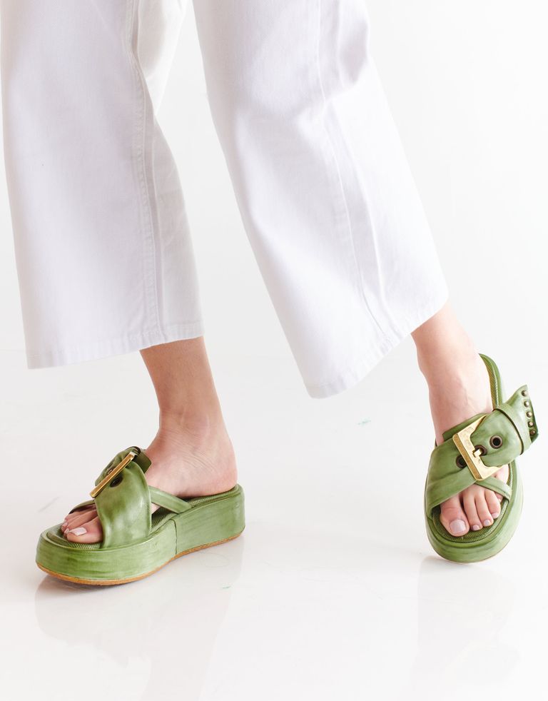 נעלי נשים - A.S. 98 - כפכפי פלטפורמה FESTA - ירוק
