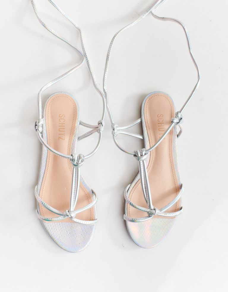 נעלי נשים - Schutz - סנדלים שטוחים LINDSAY - כסף